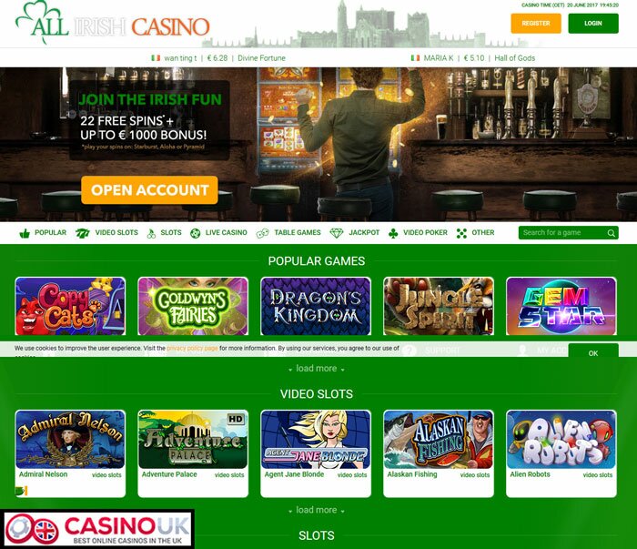 All Irish Casino software